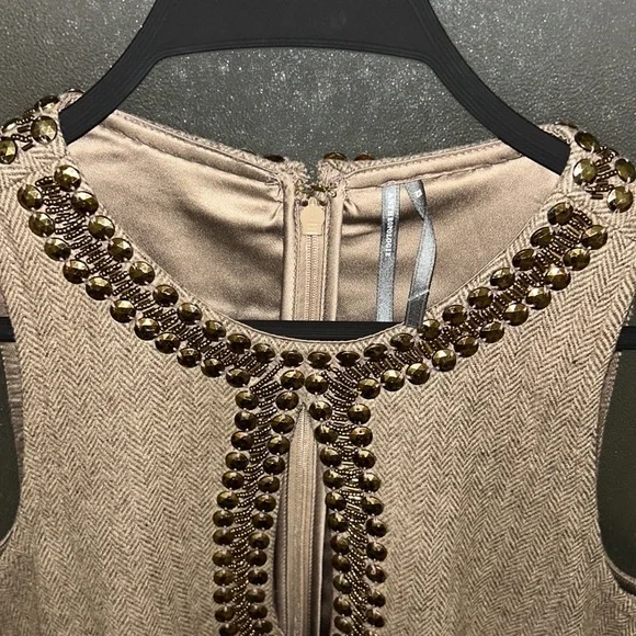 By Anthropologie beaded keyhole sleeveless minidress - Picture 11 of 15